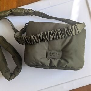 Dagne Dover Nylon Kitty Puff Crossbody in Dark Moss